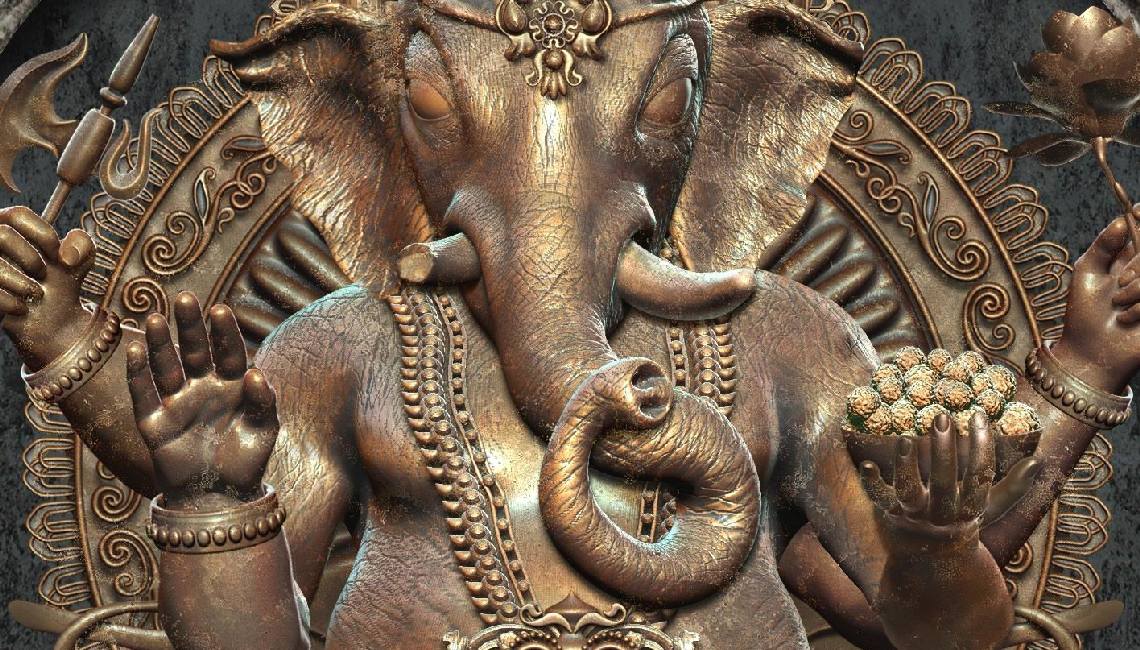 Бог с головой слона в Индии